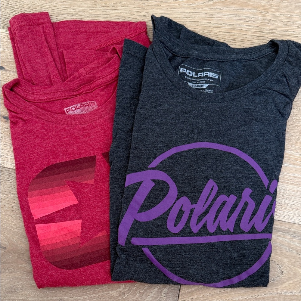 Polaris Women's Short Sleeve Tees - Red and Gray
